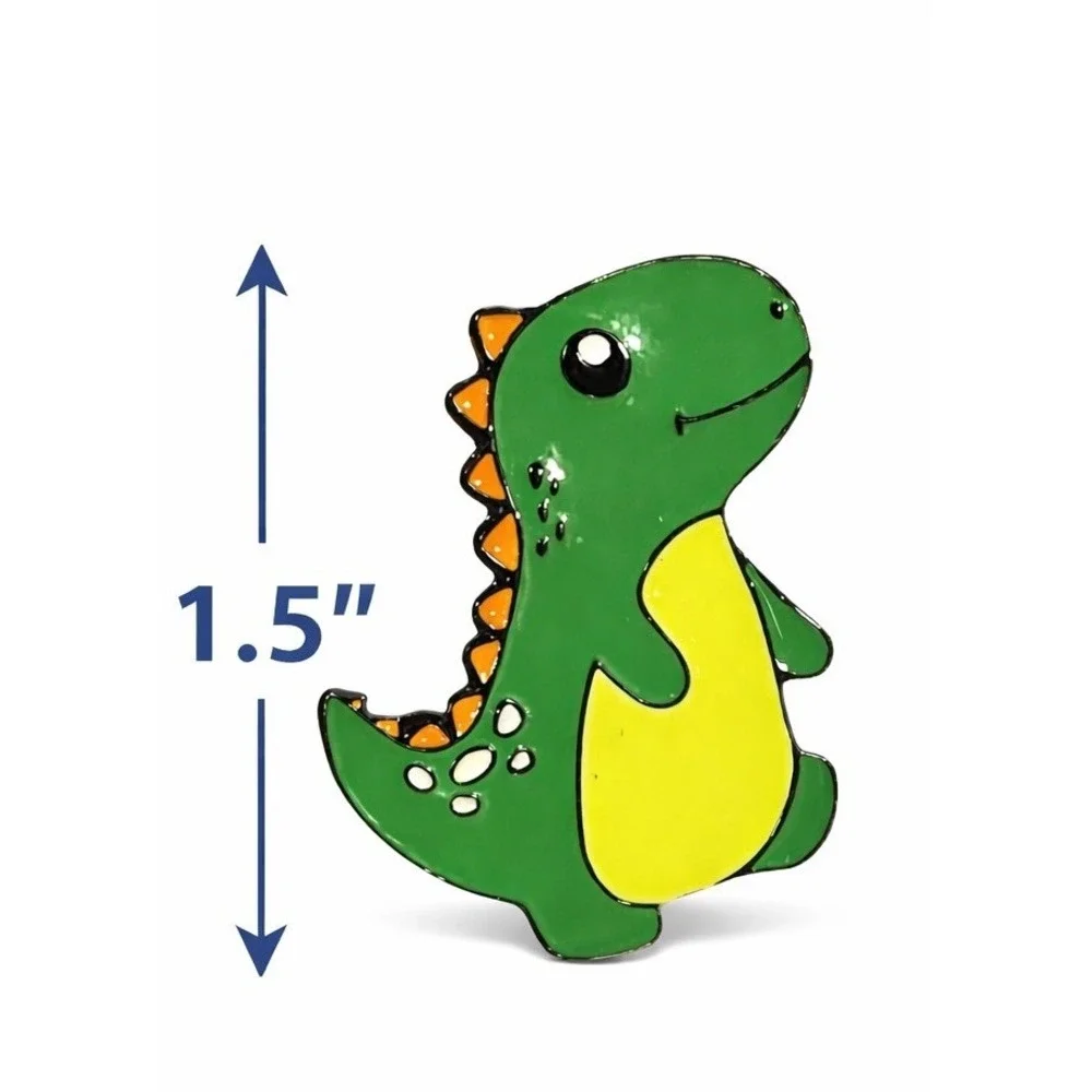 Green Dinosaur Lapel Pin Enamel Metal Brooch Backpack Jacket Purse